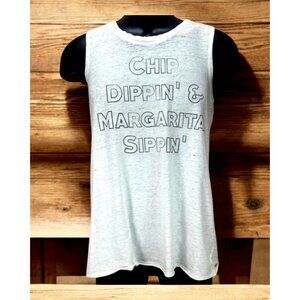 Doe "Chip Dippin &‎ Margarita Sippin" Sheer TankTop Medium